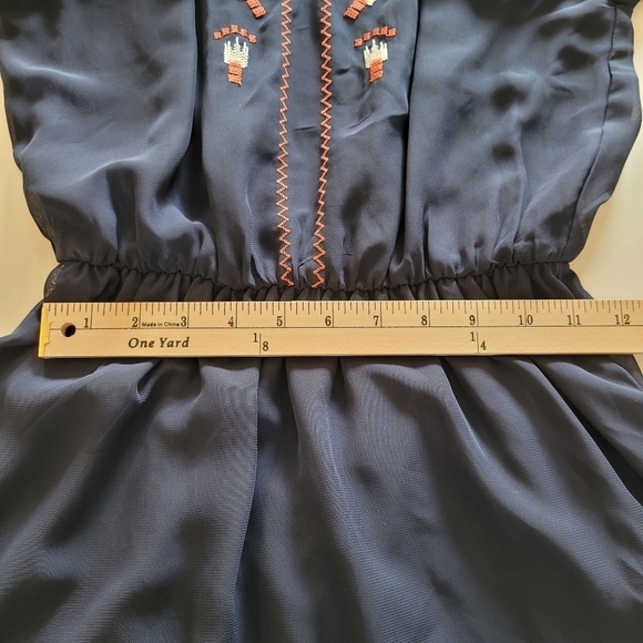 Bongo Embroidered Blue Sheer Sleeve Dress Sz S Juniors - Picture 13 of 15